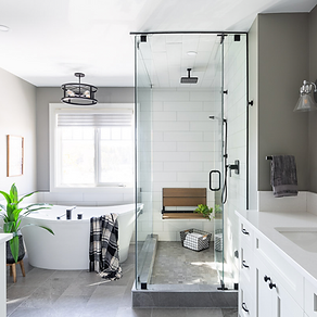 A bright, beautiful bathroom renovation by Dependable Renovations.